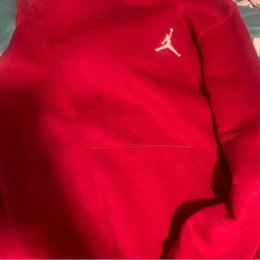 Jordan Red Pullover Hoodie with White Jumpman